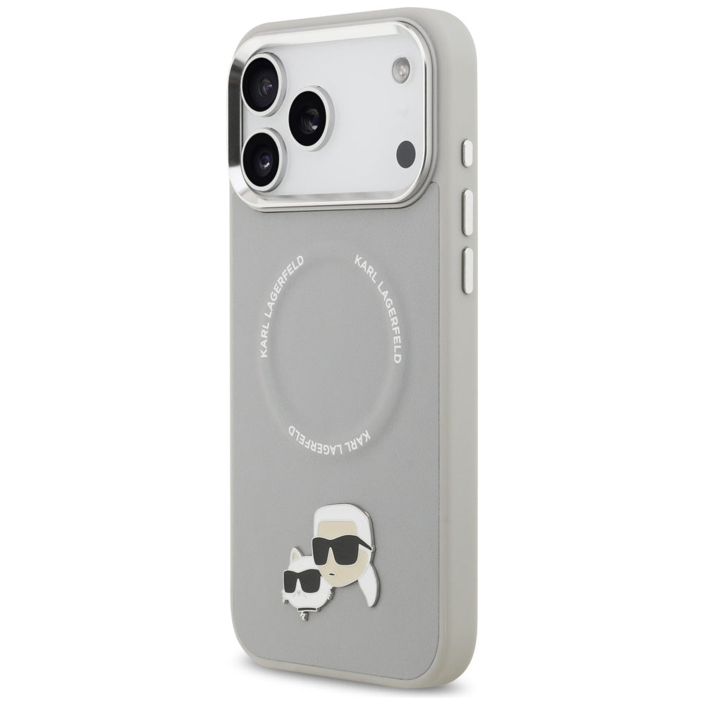Karl Lagerfeld Karl & Choupette Pins MagSafe Case til iPhone 17 Pro Max - Grå