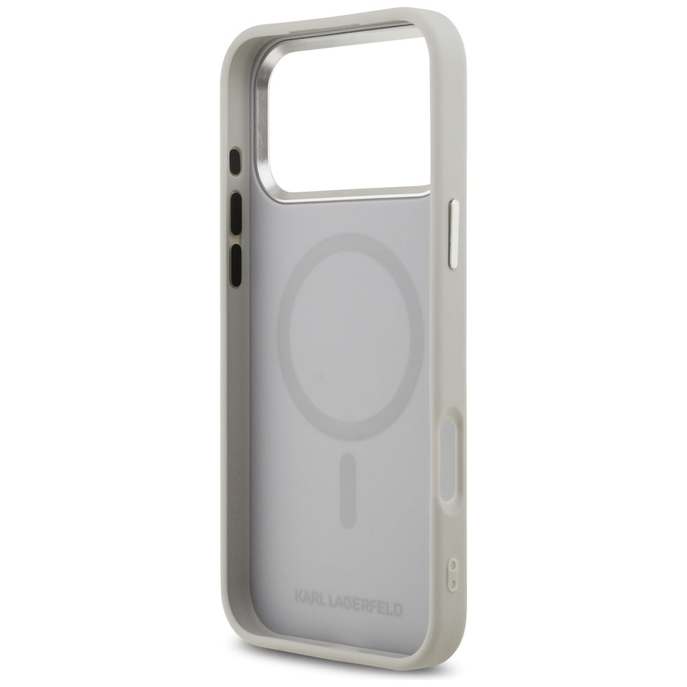 Karl Lagerfeld Karl & Choupette Pins MagSafe Case til iPhone 17 Pro Max - Grå