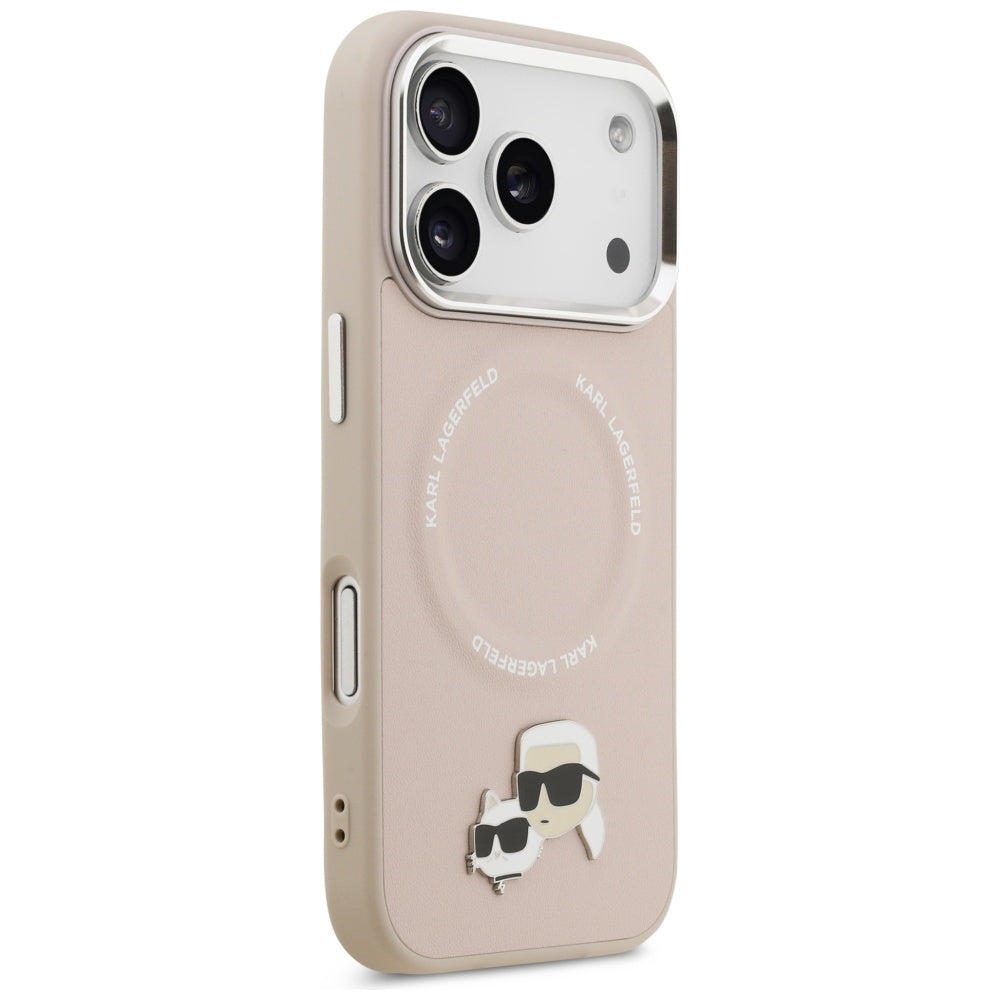 Karl Lagerfeld Karl & Choupette Pins MagSafe Case til iPhone 17 Pro - Pink