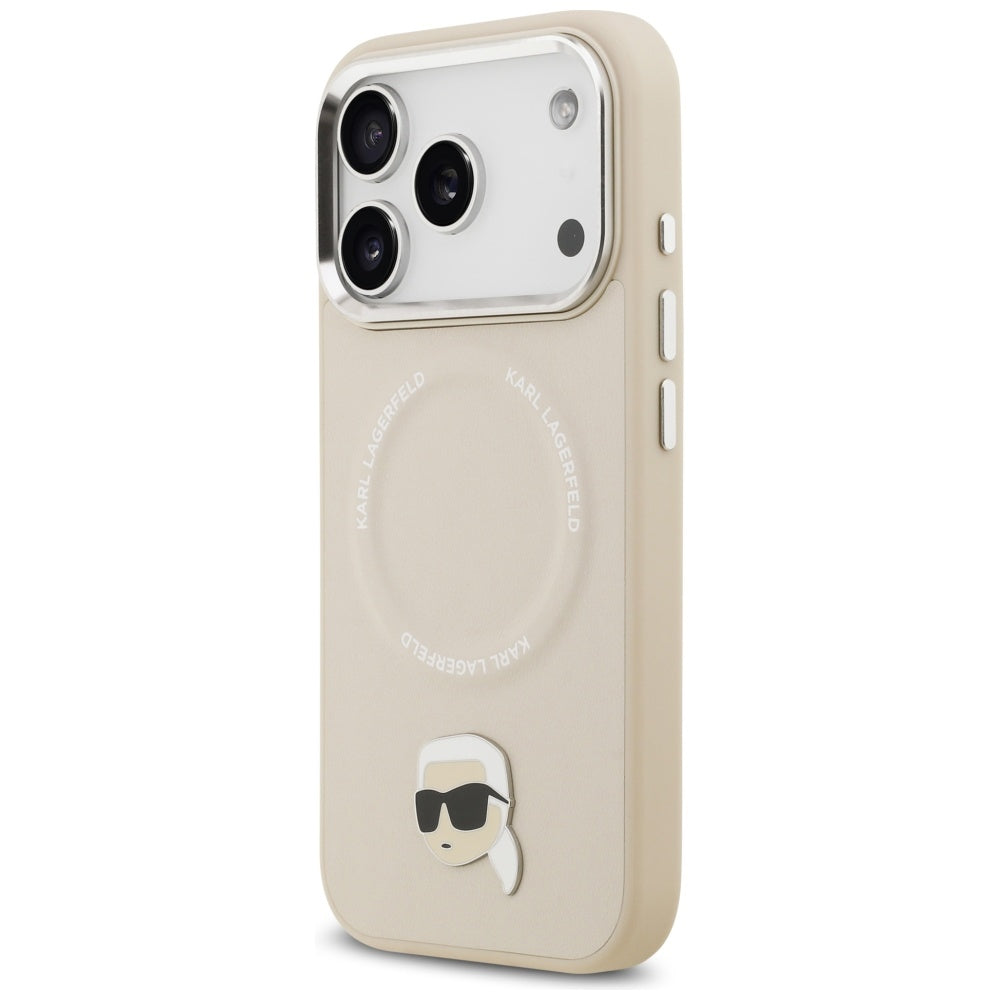 Karl Lagerfeld Karl Pin MagSafe Case til iPhone 17 Pro - Beige