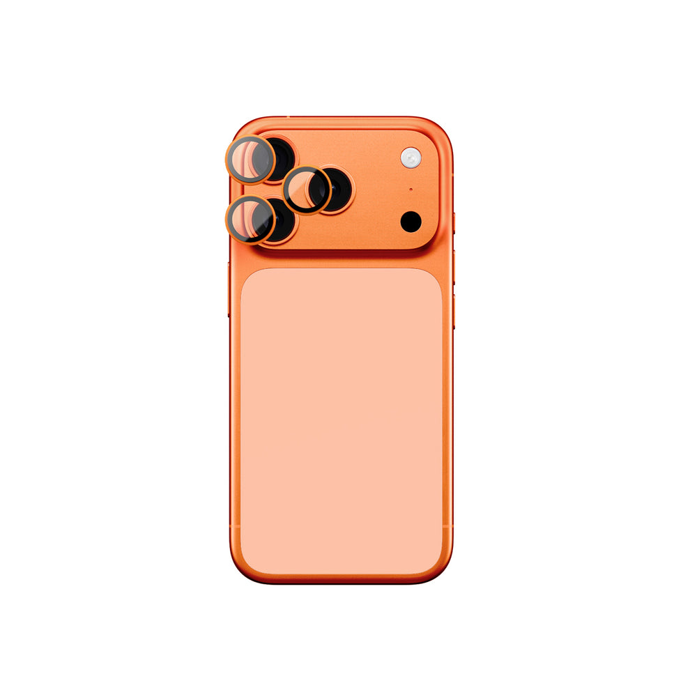 AmazingThing Lens Glass til iPhone 17 Pro / Pro Max - med orange ramme