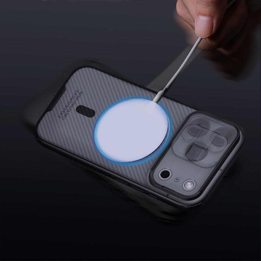 Nillkin CamShield Pro MagSafe Kompatibel Case til iPhone 17 Pro Max - Transparent sort