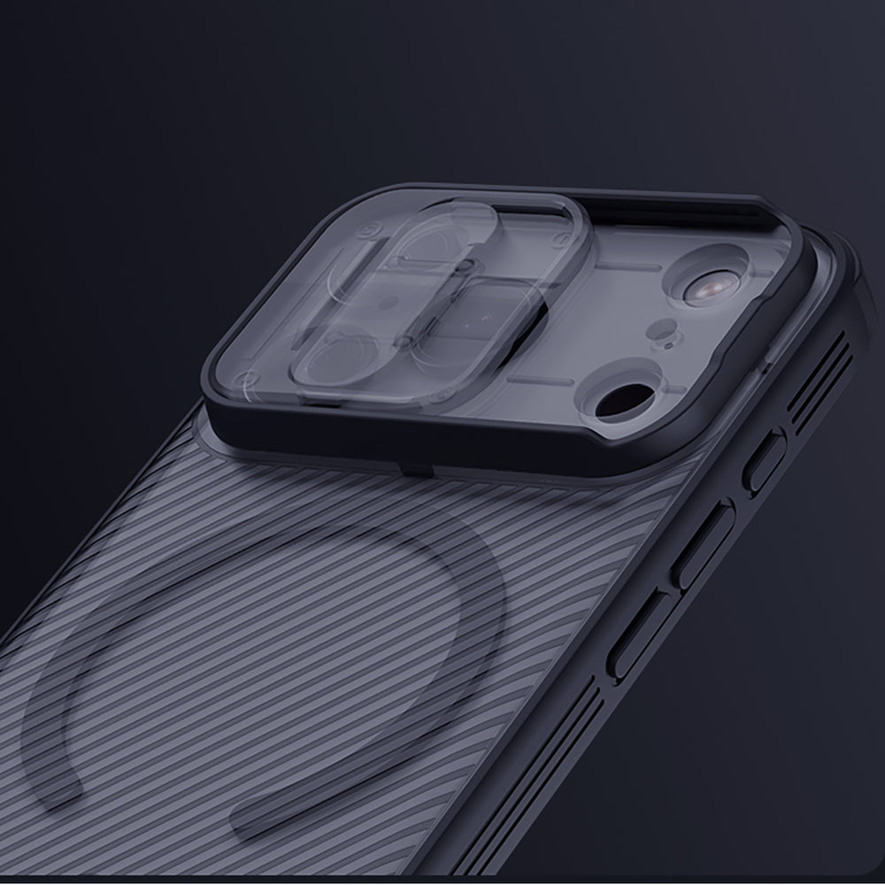 Nillkin CamShield Pro MagSafe Kompatibel Case til iPhone 17 Pro Max - Transparent sort