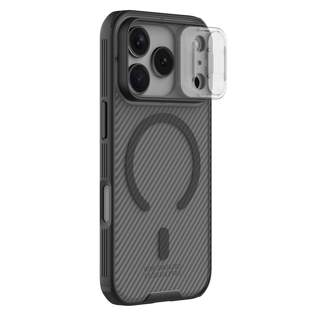 Nillkin CamShield Pro MagSafe Kompatibel Case til iPhone 17 Pro Max - Transparent sort