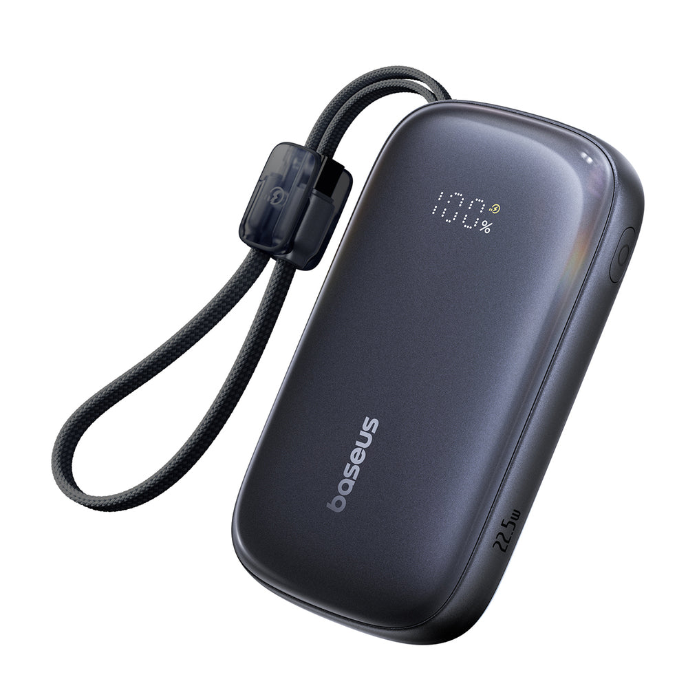 Baseus EnerFill FC21 Qpow 3 Ultra 20000mAh 22.5W Powerbank med display og kabel med - sort