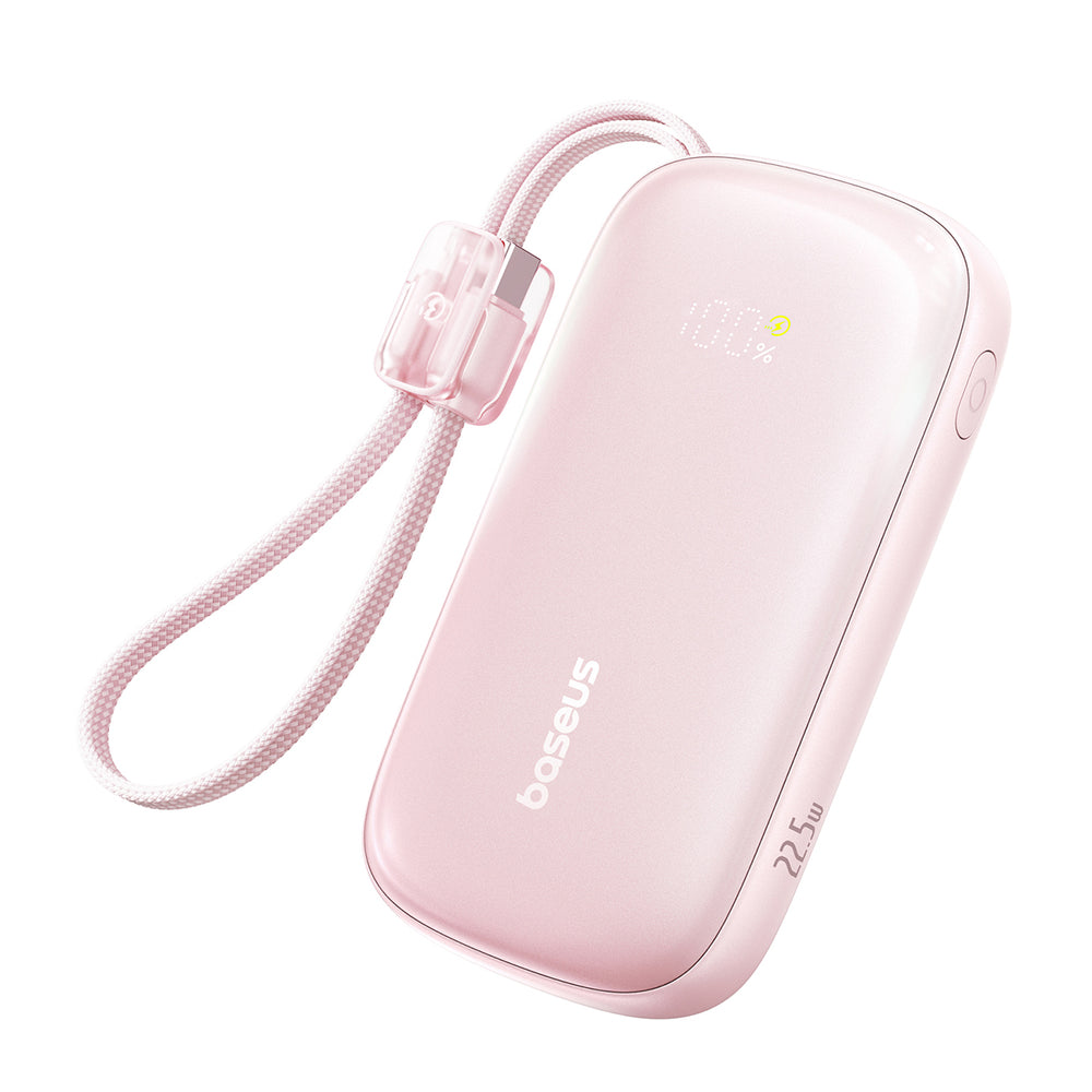Baseus EnerFill FC21 Qpow 3 Ultra 20000mAh 22.5W Powerbank med display og kabel med - Pink