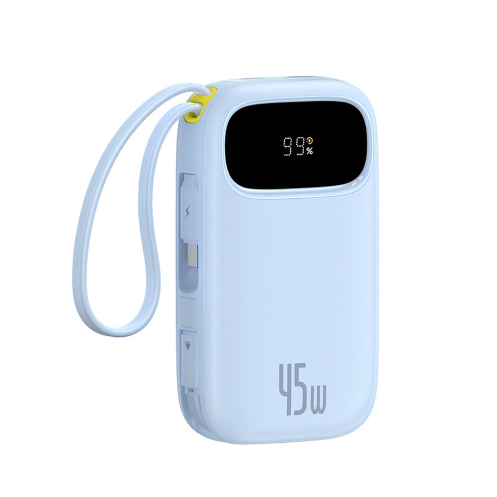 Baseus EnerFill FC31 QPow3 20000mAh 45W Power Bank with Display with USB-C and Lightning Cables - Blue