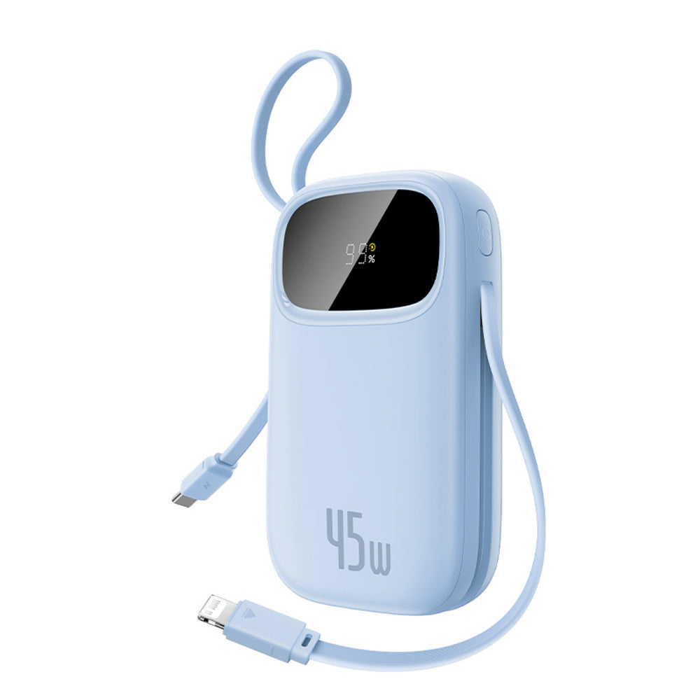 Baseus EnerFill FC31 QPow3 20000mAh 45W Power Bank with Display with USB-C and Lightning Cables - Blue