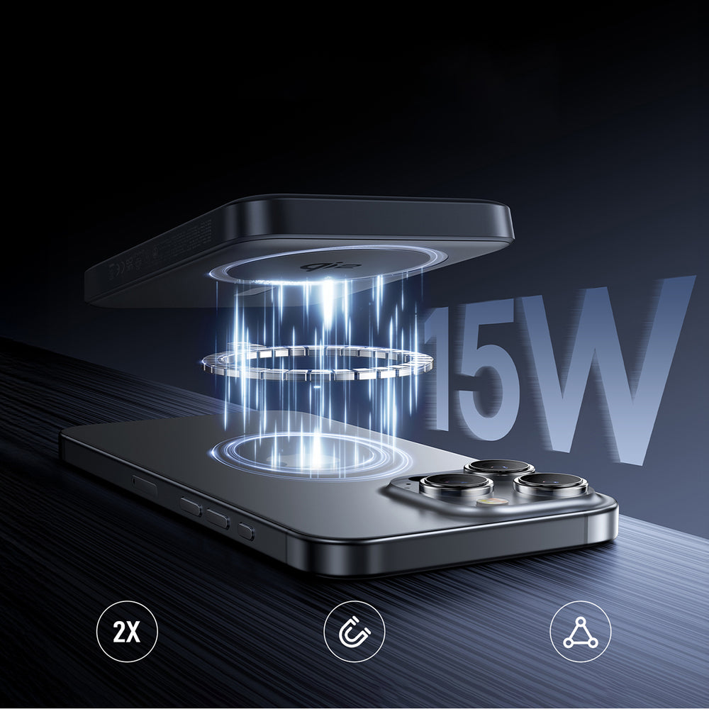 Baseus EnerFill FM12 10000mAh 22.5W Qi2 Power Bank MagSafe Kompatibel med Baseus Simple USB-C 20V/3A 30cm Kabel - sort