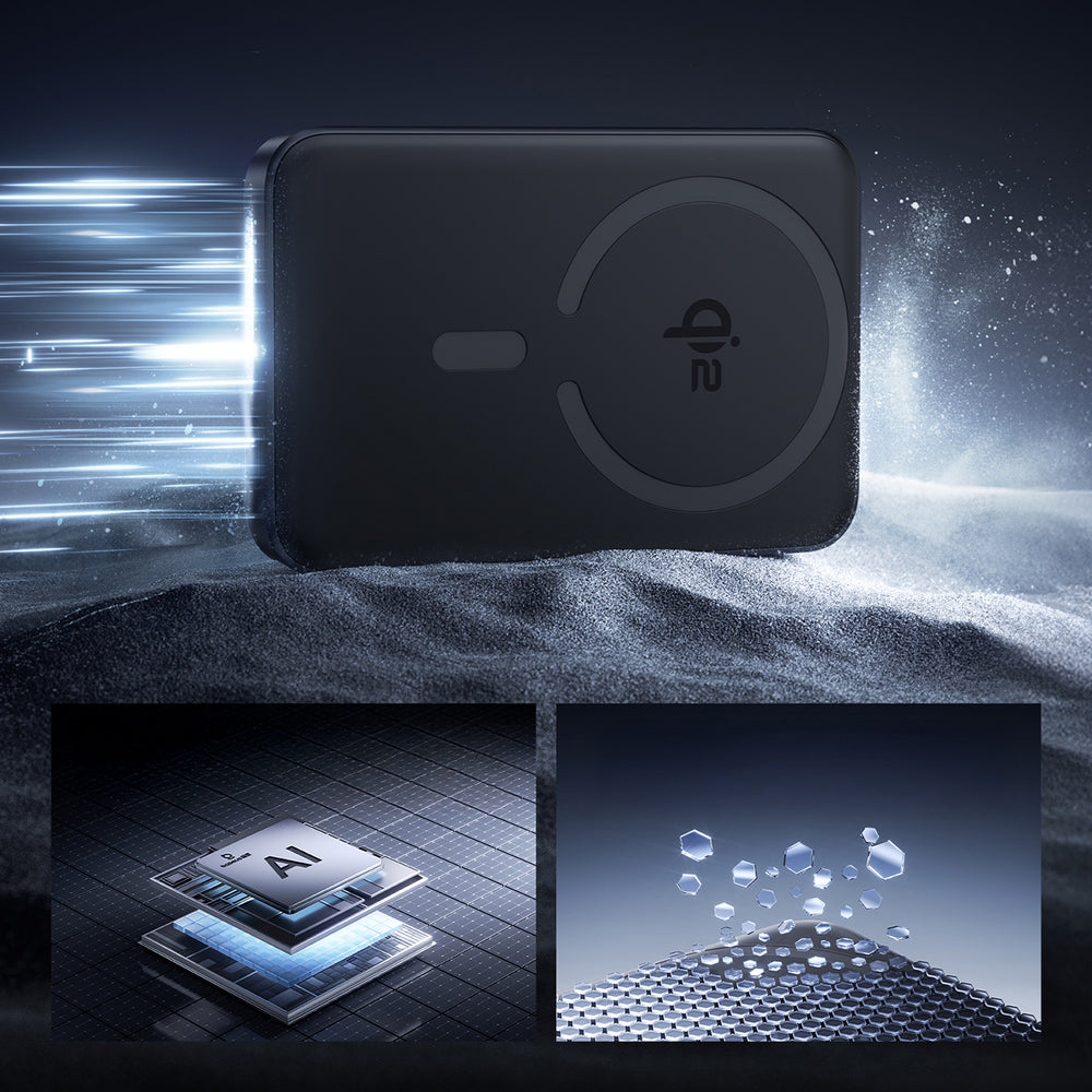 Baseus EnerFill FM12 10000mAh 22.5W Qi2 Power Bank MagSafe Kompatibel med Baseus Simple USB-C 20V/3A 30cm Kabel - sort