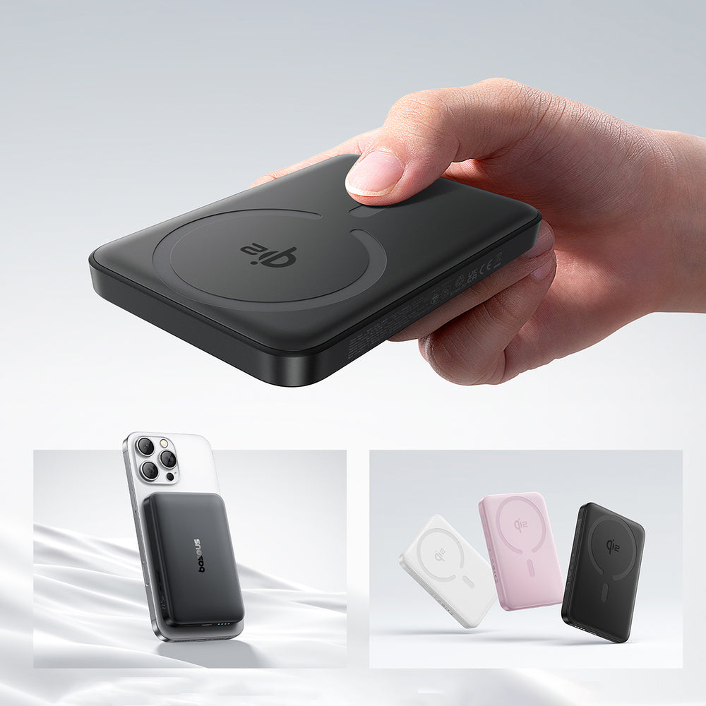 Baseus EnerFill FM12 10000mAh 22.5W Qi2 Power Bank MagSafe Kompatibel med Baseus Simple USB-C 20V/3A 30cm Kabel - sort