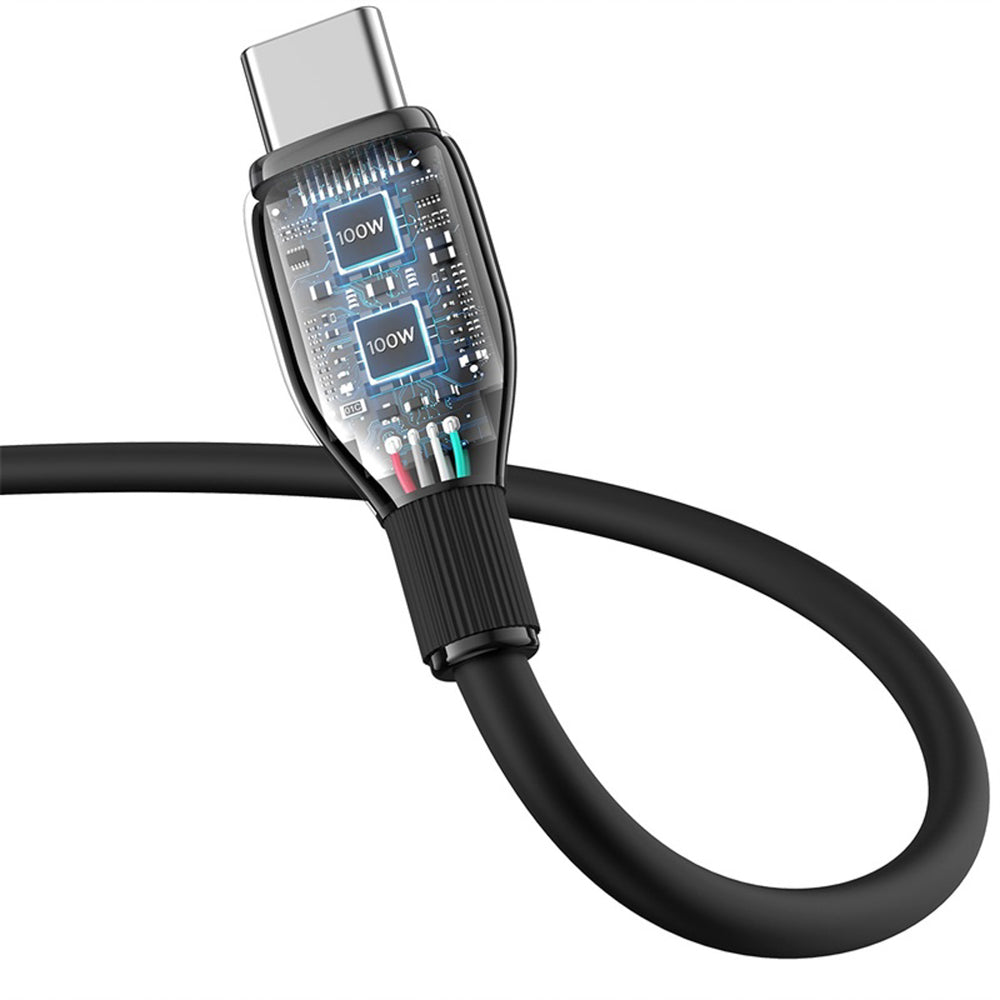 Baseus Pudding Series 100W USB-A - USB-C Kabel 2m - sort