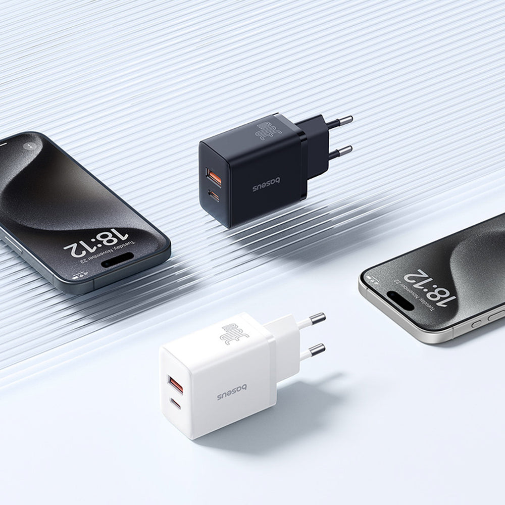 Baseus Cube Pro 30W USB-C USB-A Wall Charger - Black