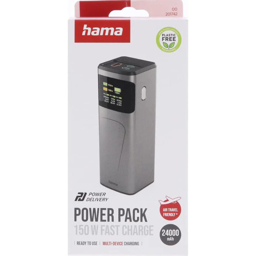 Powerbank 24000mah 2xUSB-C 1xUSB-A 150W Hurtig Opladning