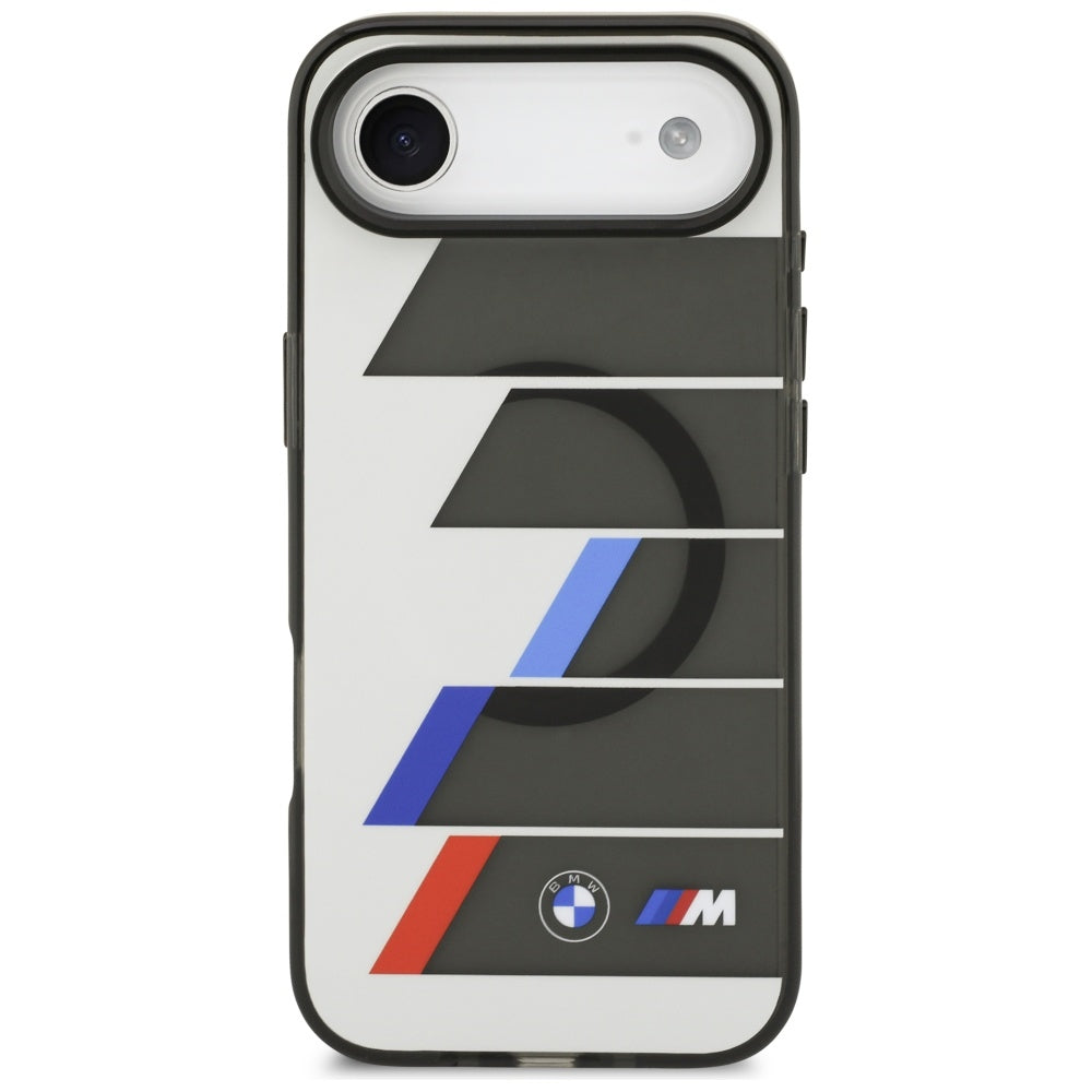 BMW M IML Metal Buttons Tricolor Lines MagSafe Case til iPhone Air - Grå