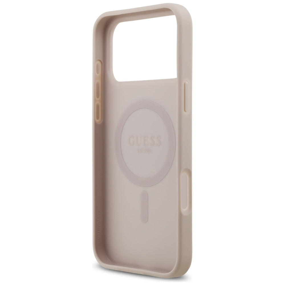 Guess 4G Circle Classic Logo MagSafe-hylster til iPhone 17 Pro Max - pink