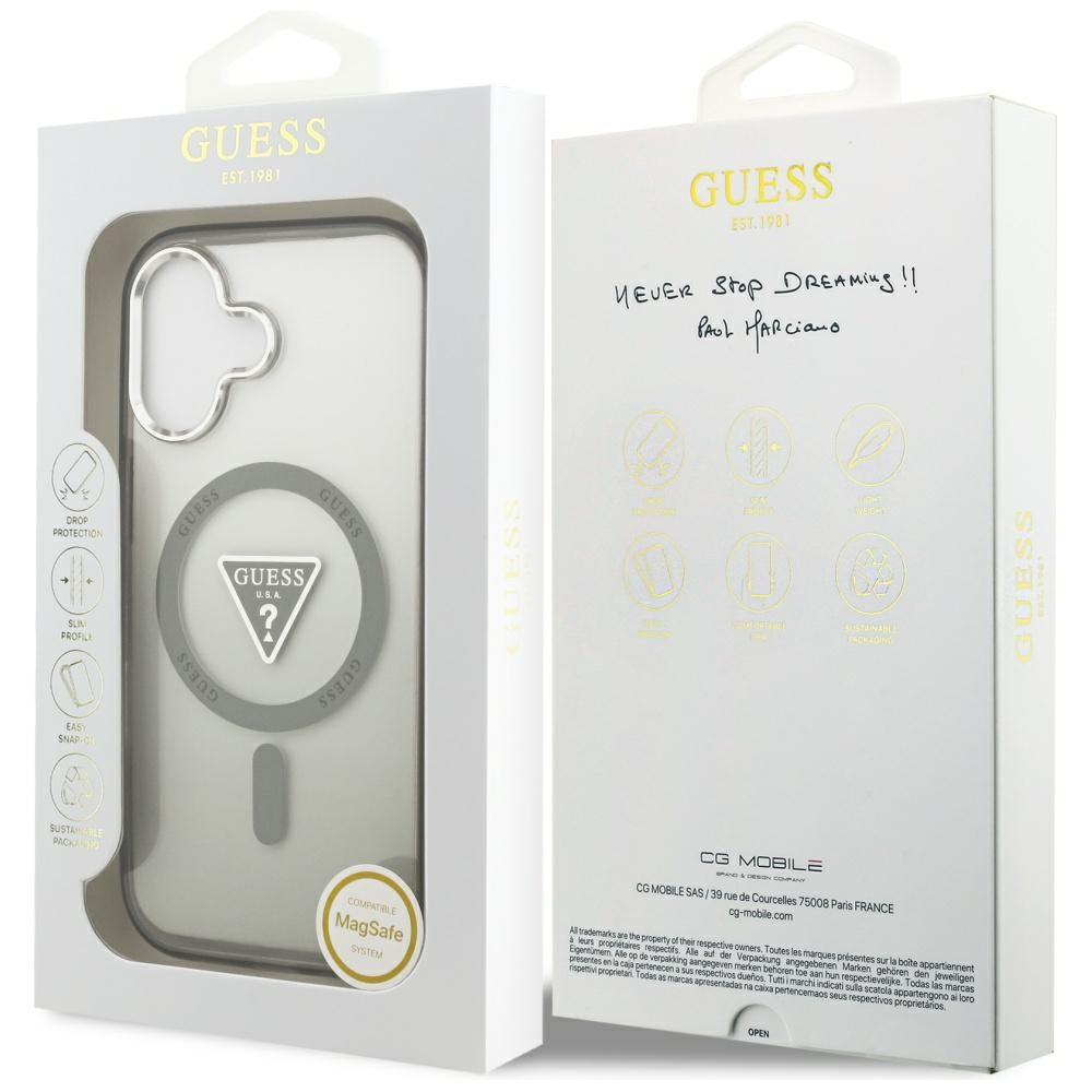 Guess IML Gradient Triangle Logo MagSafe-foder for iPhone 17 - oliven