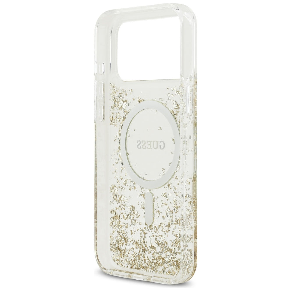 Guess Resin Bottom Glitter MagSafe Case for iPhone 17 Pro Max - Gold