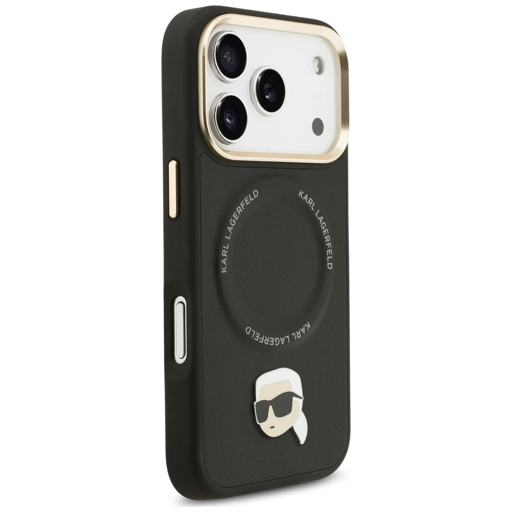 Karl Lagerfeld Big Strap Karl Metal Logo MagSafe Case til iPhone 17 Pro Max - sort