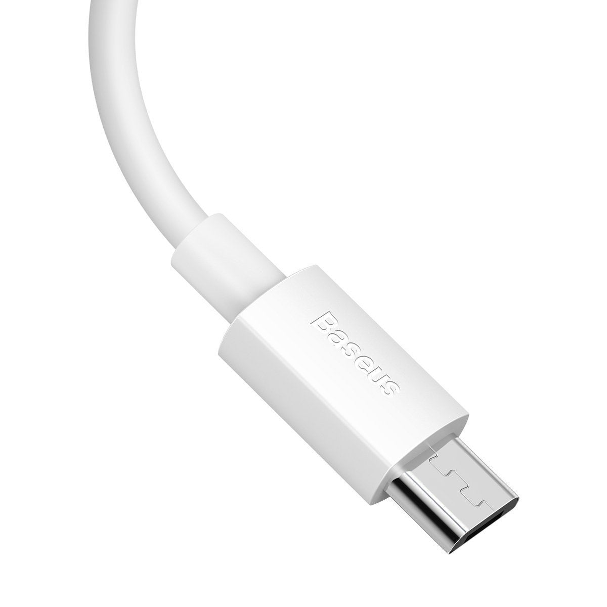 Baseus Simple Wisdom Data Cable Kit USB til Micro 2.1A (2PCS/Set) 1.5m Hvid
