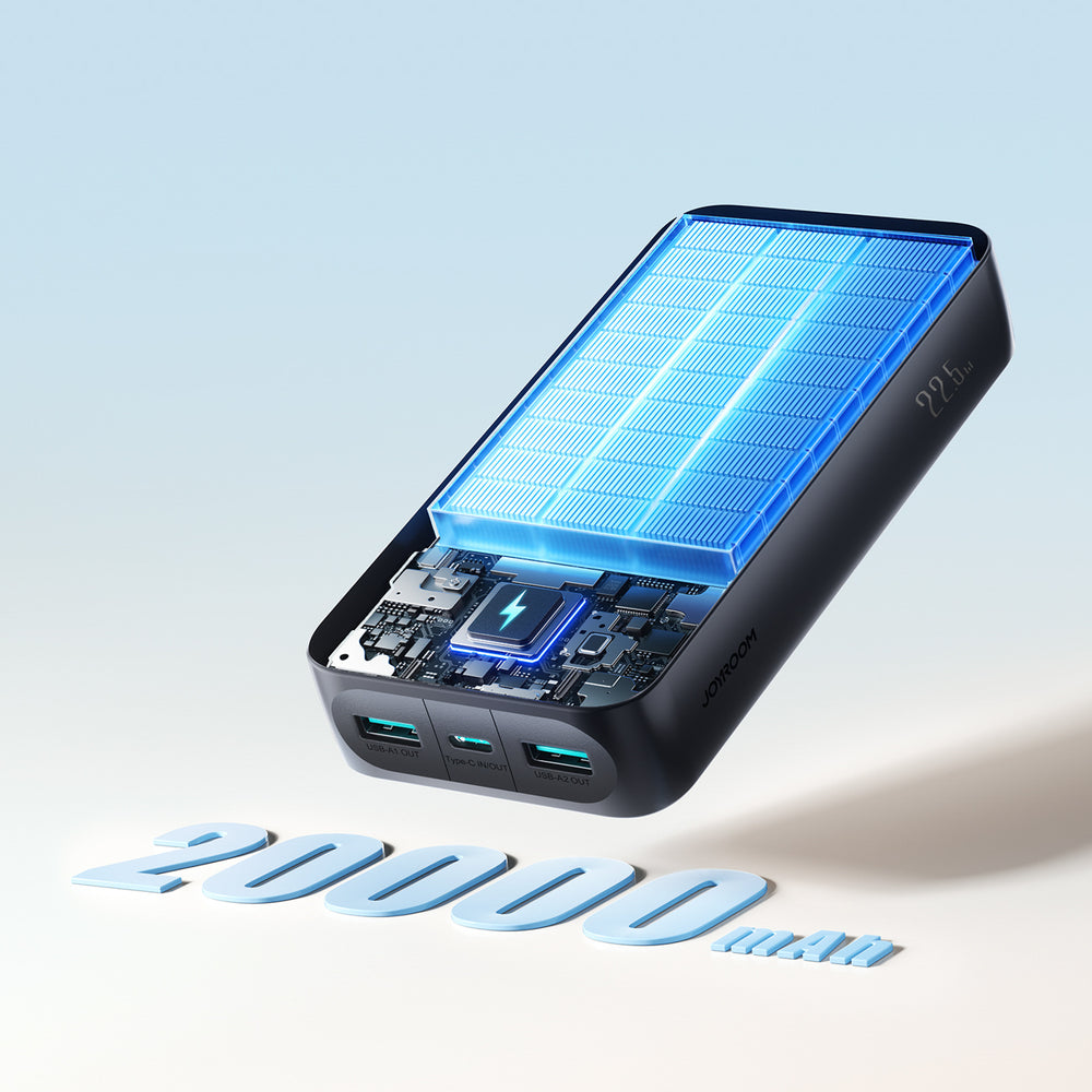 Joyroom JR-PBF14 Pro Powerbank 22.5W 20000mAh med Digital Display 2x USB-A 1x USB-C - sort