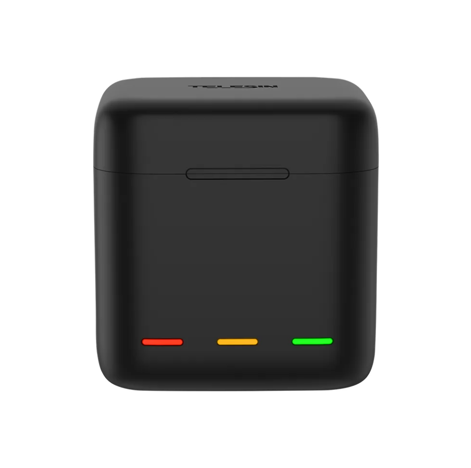 3-slot opladerkasse Telesin til GoPro Hero 12 / Hero 11 / Hero 10 / Hero 9