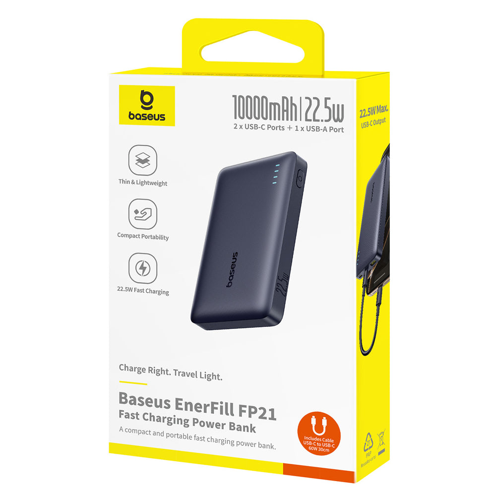 Baseus EnerFill FP21 Power Bank 10000mAh 22.5W USB-A - USB-C - Black