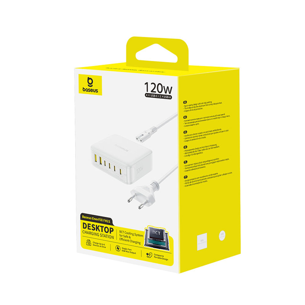 Baseus EnerFill FH21 120W Charging Station 4xUSB-C + 2xUSB-A - White