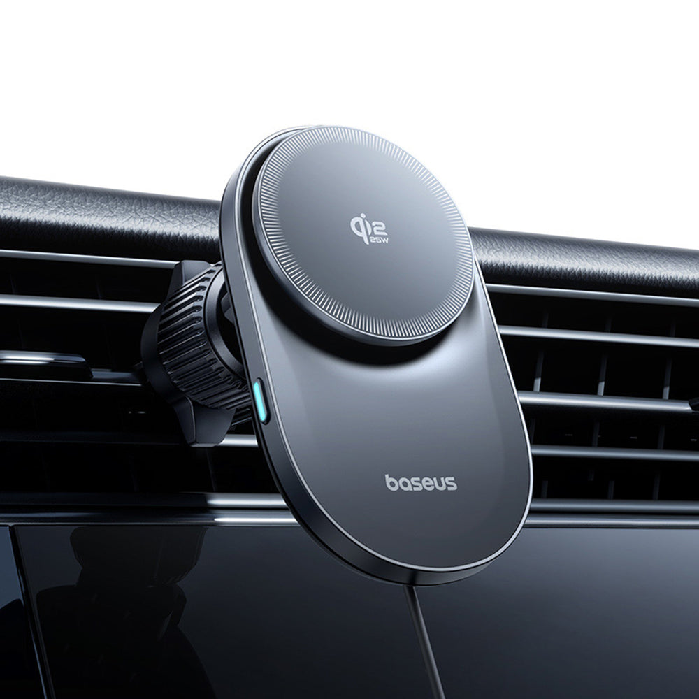 Baseus PrimeTrip VC2 Pro Magnetic Holder with Qi2.2 Charger and Air Vent Fan - Black
