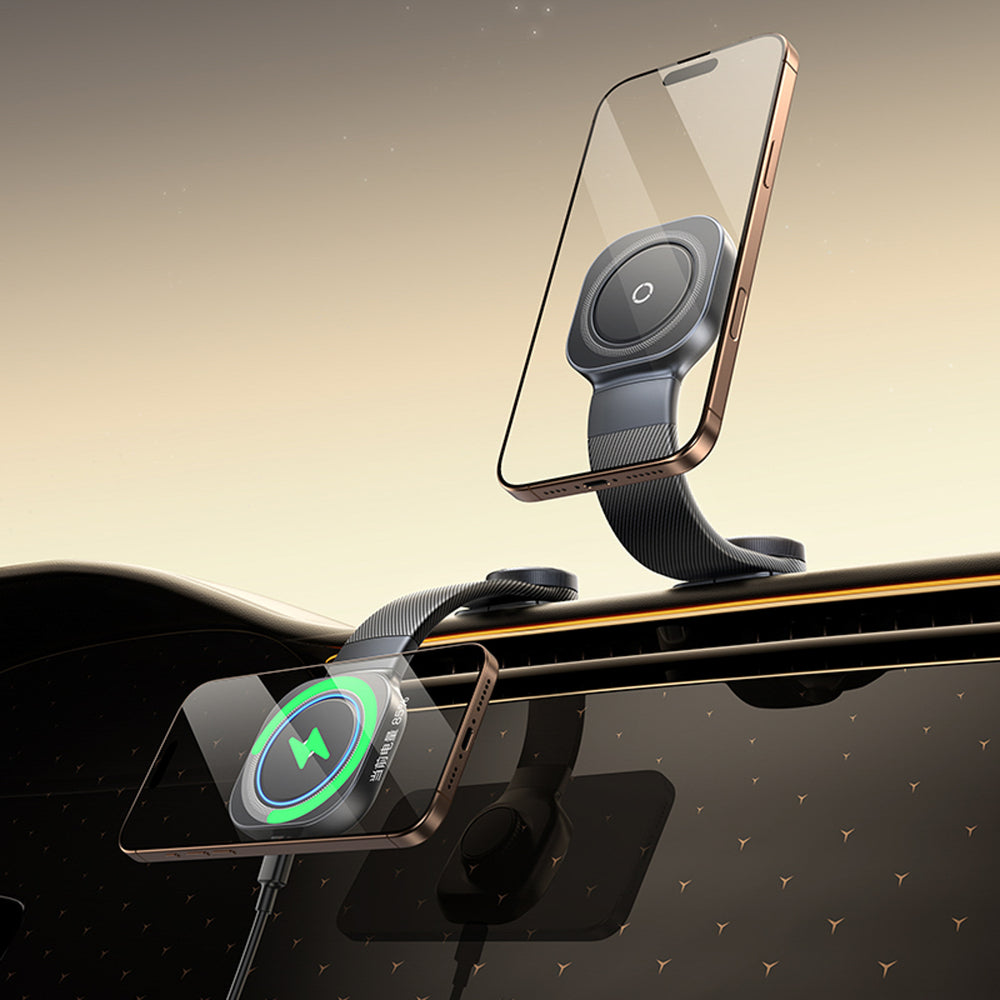 Baseus PrimeTrip C03Pro Dashboard Car Holder with Wireless Charger Compatible with MagSafe - Black