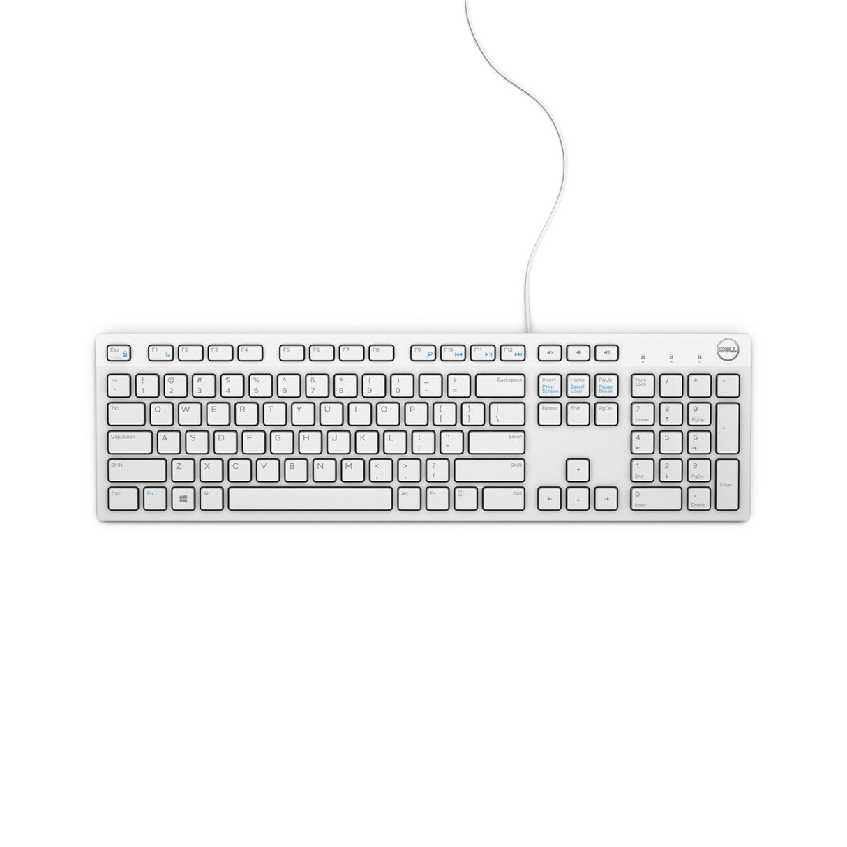 DELL KB216 tastatur Universel USB QWERTY Nordisk Hvid