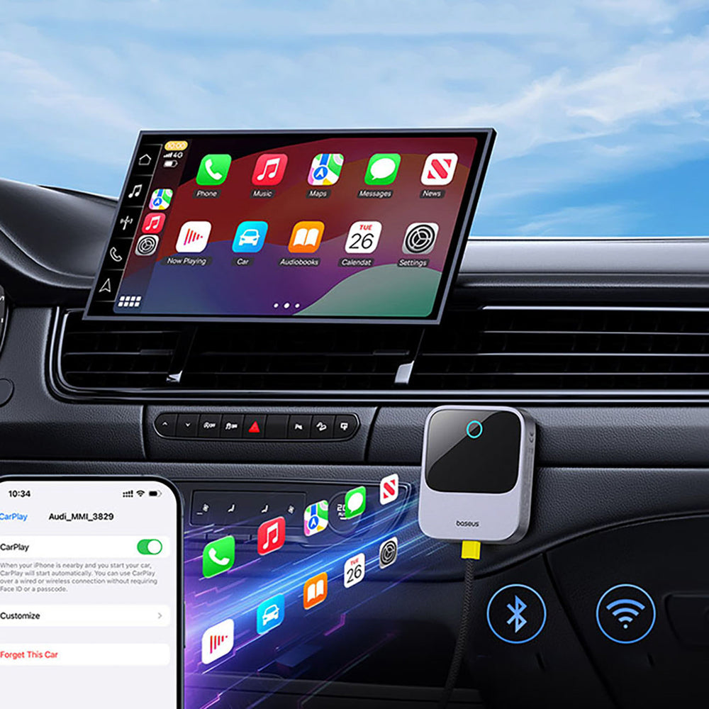 Baseus SafeJourney Series Wireless CarPlay Adapter - Gray