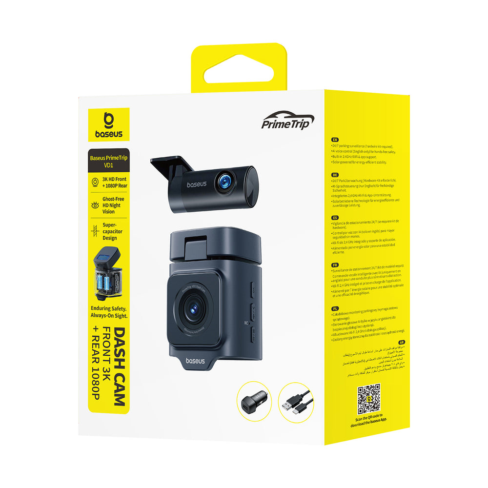 Baseus PrimeTrip VD1 car camera video recorder 2K+1080p - black