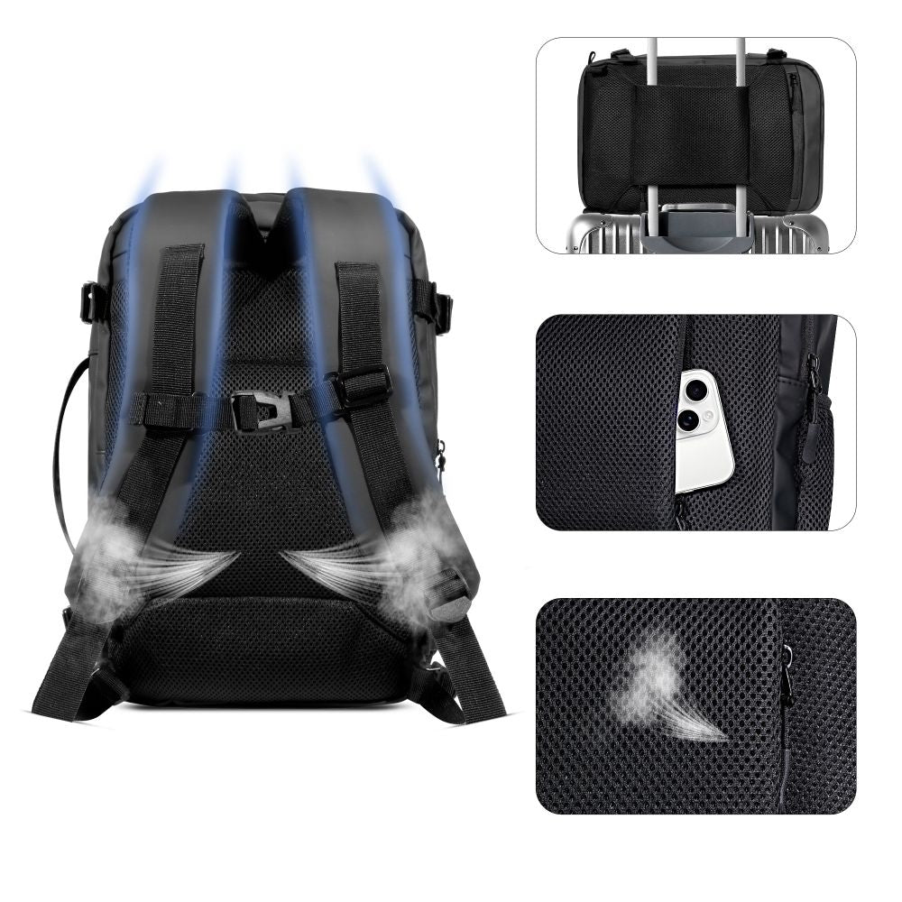 Tech-Protect Defender S50 Backpack for Ryanair & Wizzar, 20L Laptop - Black