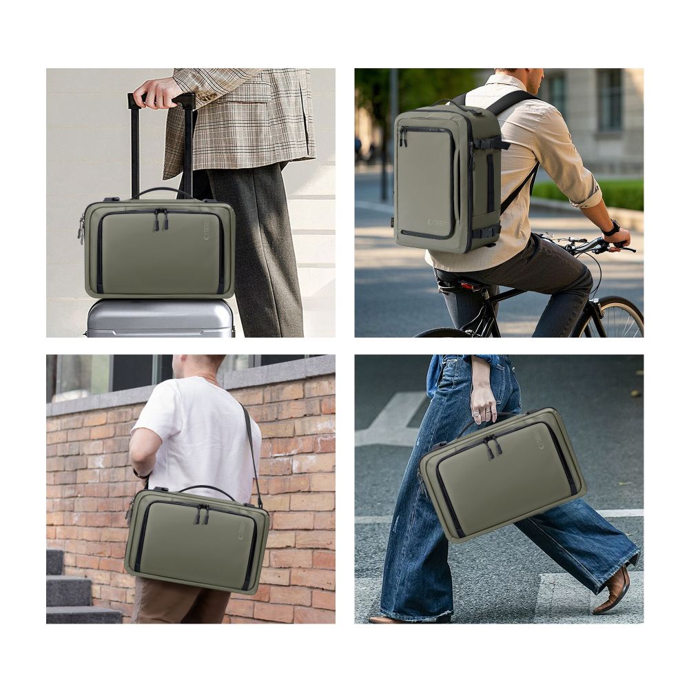 Tech-Protect Defender S50 rygsæk til Ryanair & Wizzar, 20L Laptop - Olive