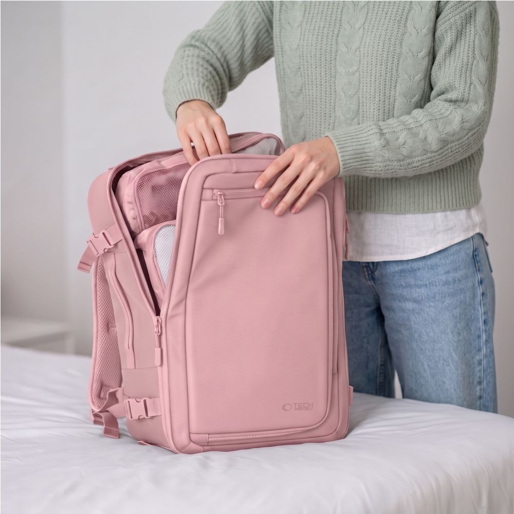 Tech-Protect Defender S50 Backpack for Ryanair & Wizzar, 20L Laptop - Pink