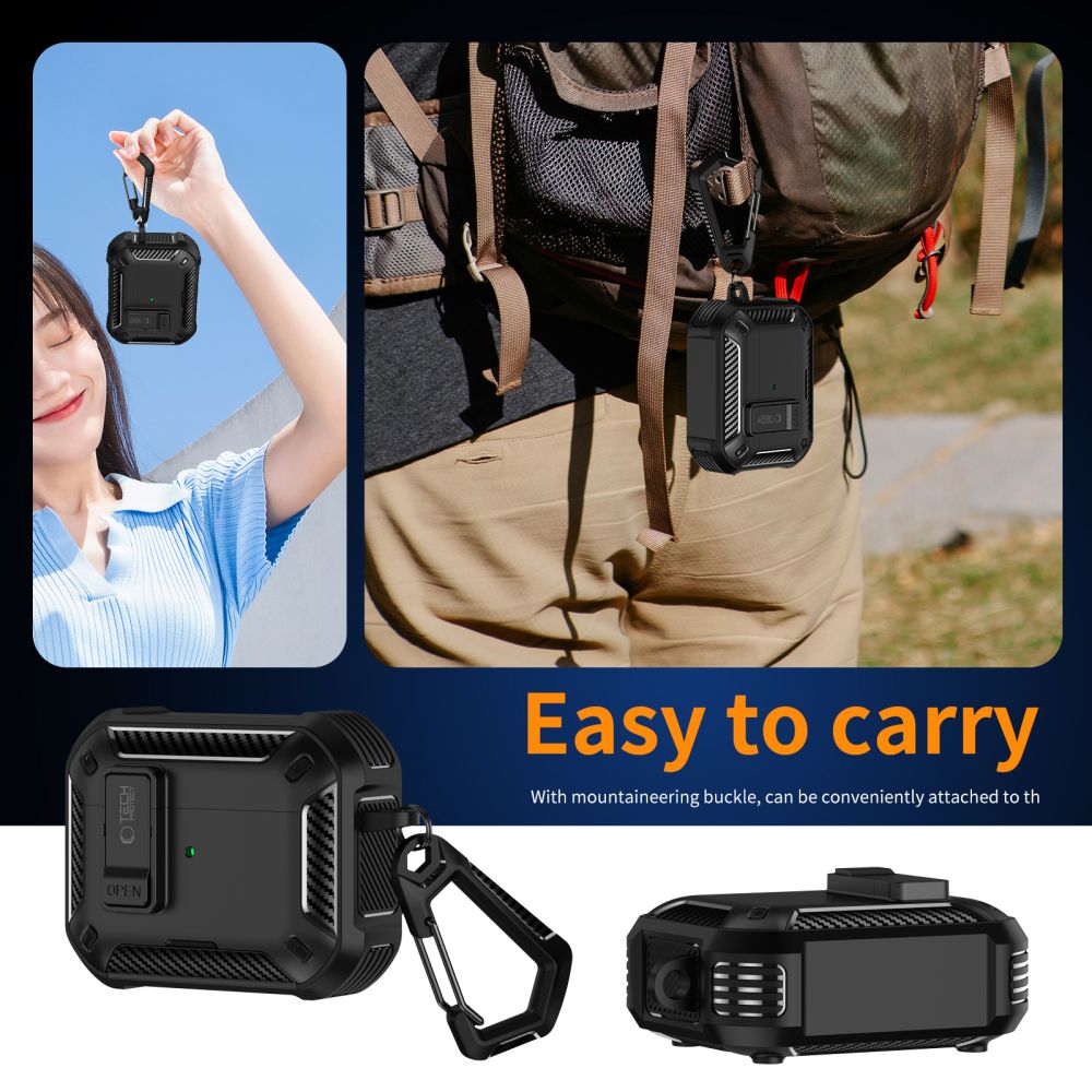 Tech-Protect Carbonox MagSafe-kasse til AirPods Pro - sort