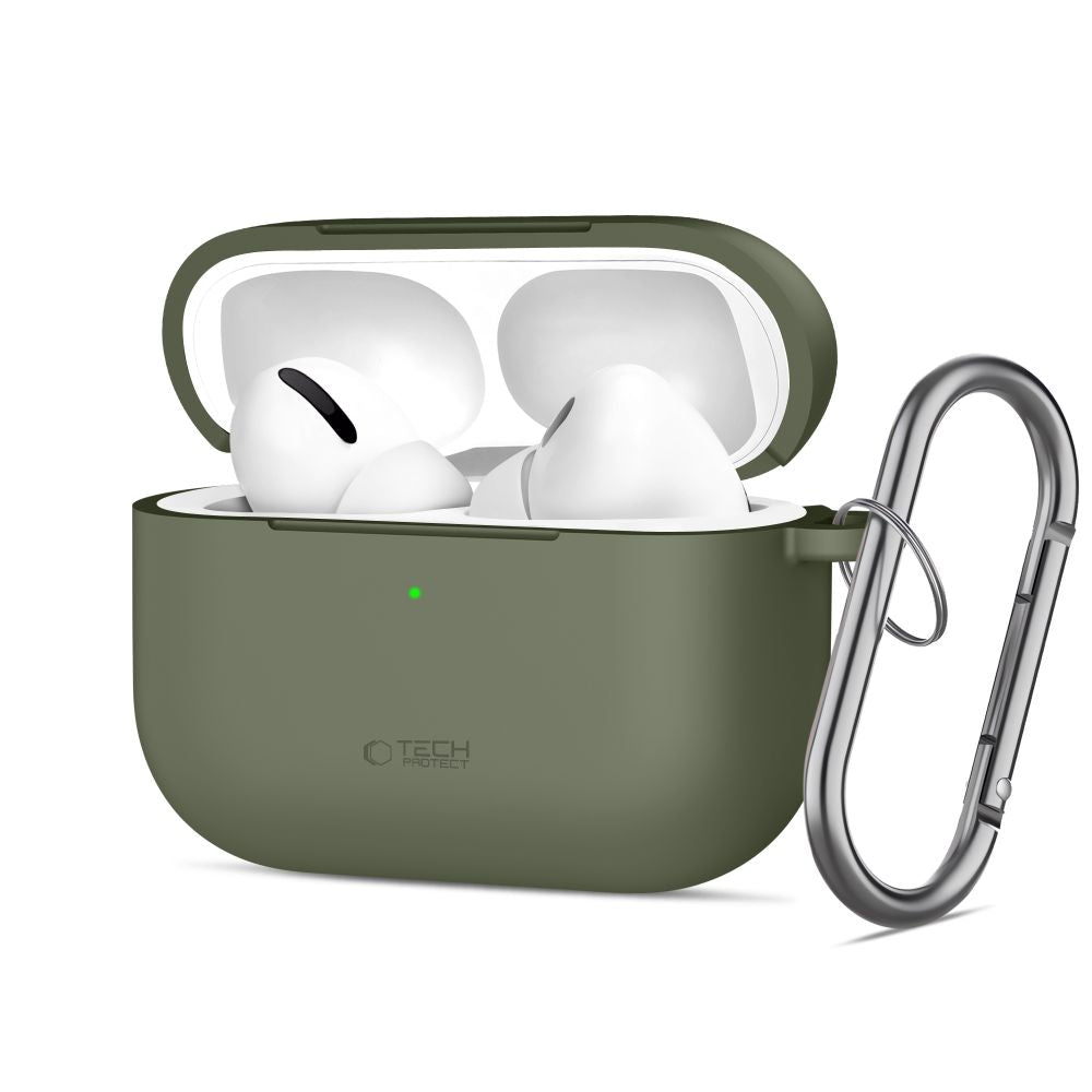 Tech-Protect Silicone Hook Case til AirPods Pro - Olive