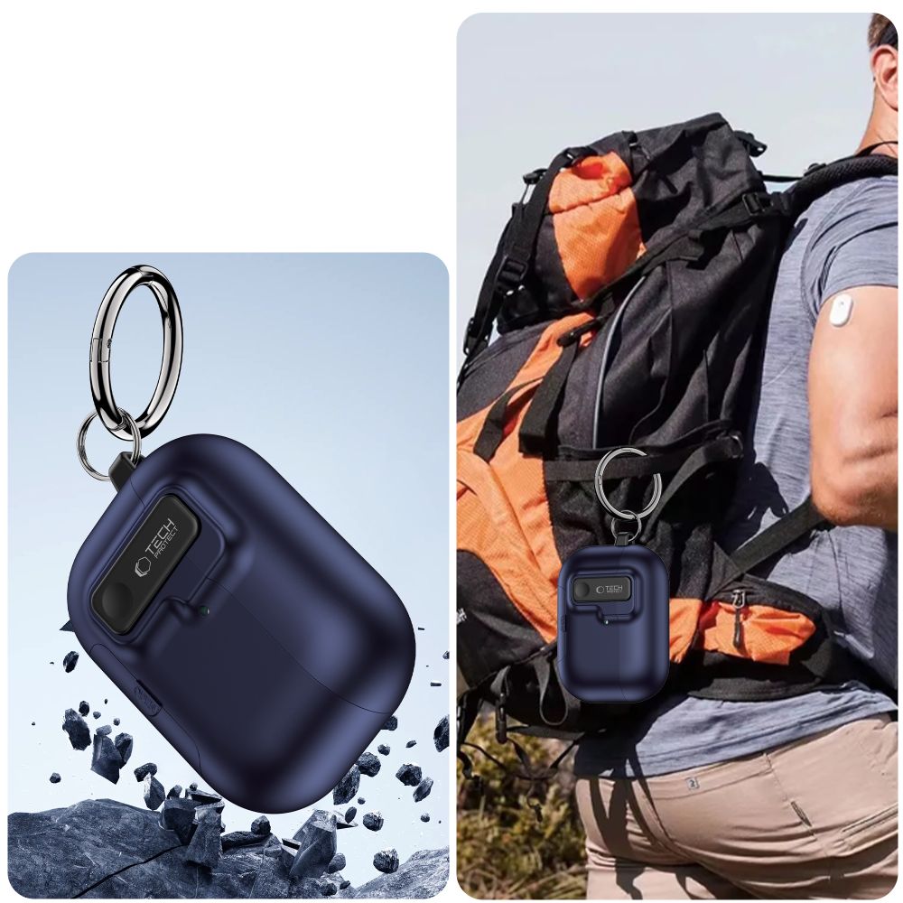 Tech-Protect Slim Hook Case til AirPods Pro 3 - Navy Blue