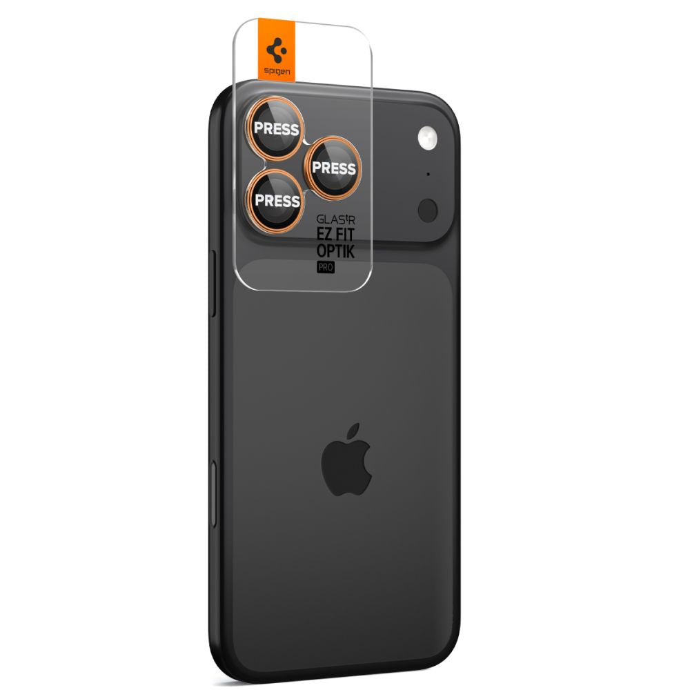Spigen Optik Pro Camera Lens Glass til iPhone 16 Pro / Max / 17 Pro / Max - Orange
