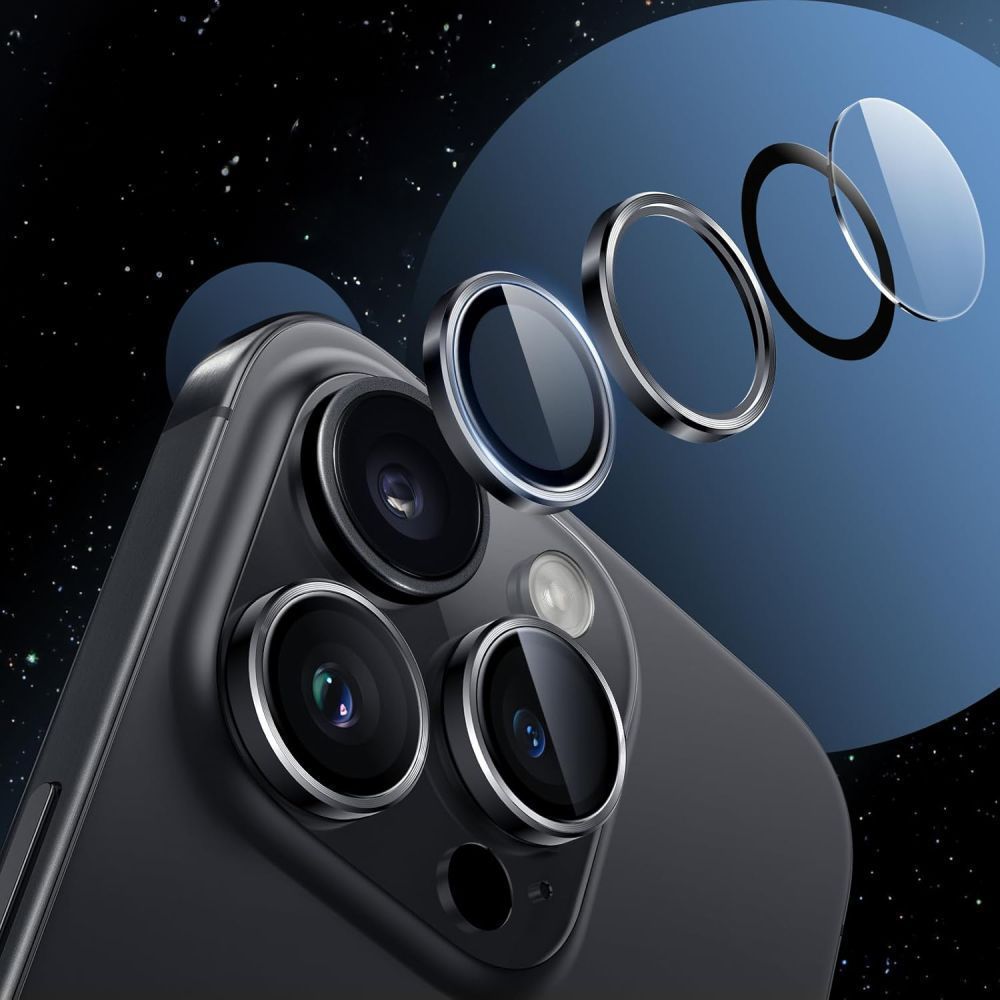 Tech-Protect Camring Fit+ Camera Cover til iPhone 14 Pro / Max / 15 Pro / Max / 16 Pro / Max / 17 Pro / Max - Blå