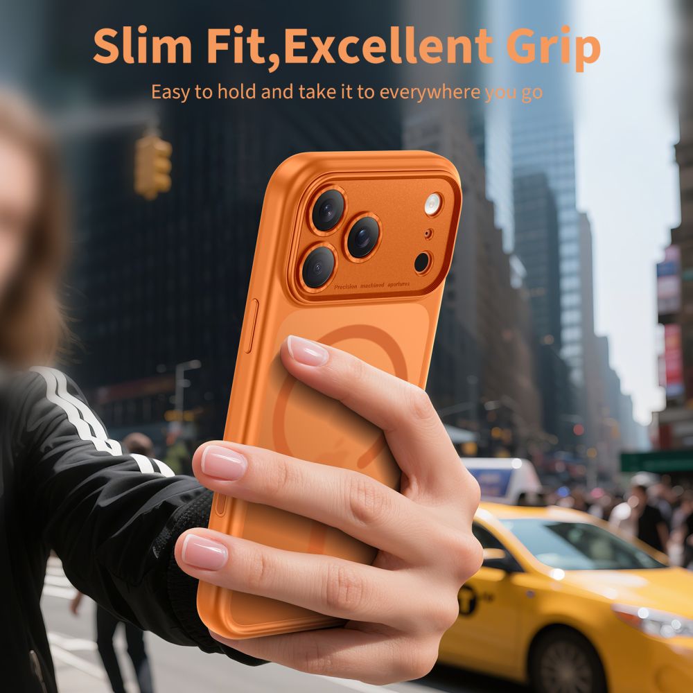 Tech-Protect Magpeak Magsafe CC Case til iPhone 17 Pro Max - Matte Orange