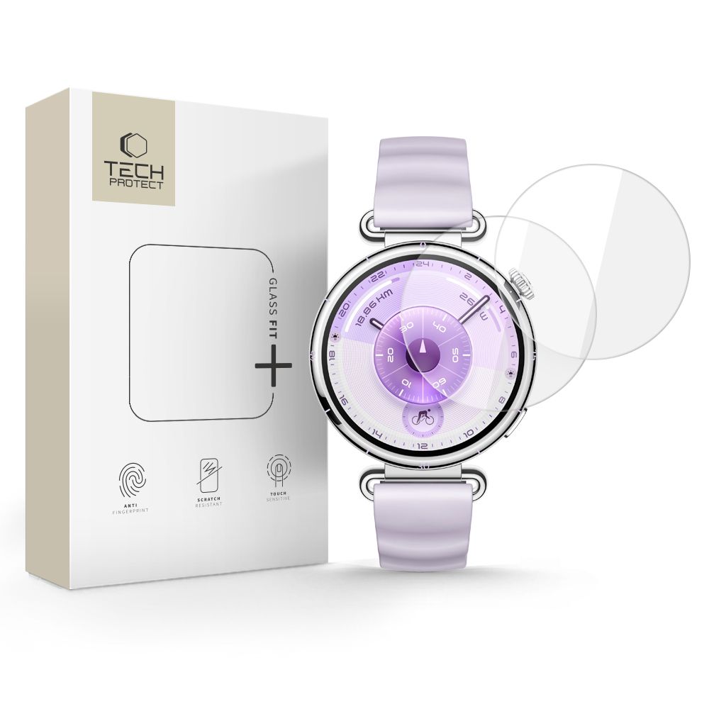 Tech-Protect Glass Fit+ 2-pakke hærdet glas til Huawei Watch GT 6 41mm - gennemsigtigt