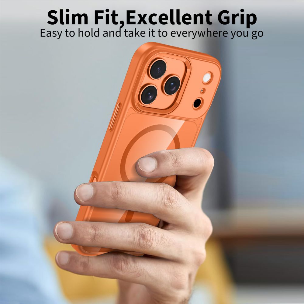 Tech-Protect MagMat MagSafe Case til iPhone 17 Pro Max - gennemsigtig orange