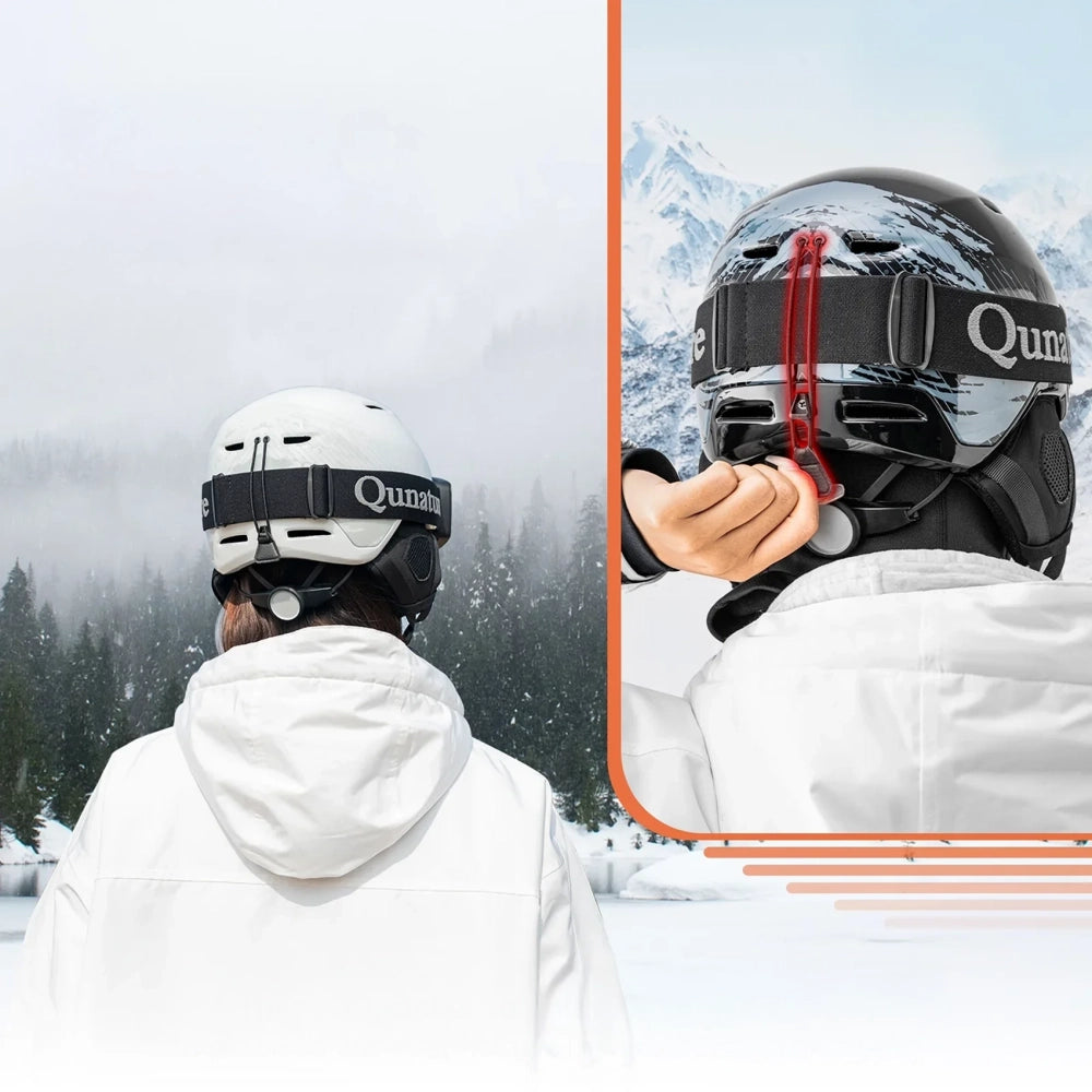 Qunature 10130003004 Skihjelm med øremasker, snowboard størrelse M - sort