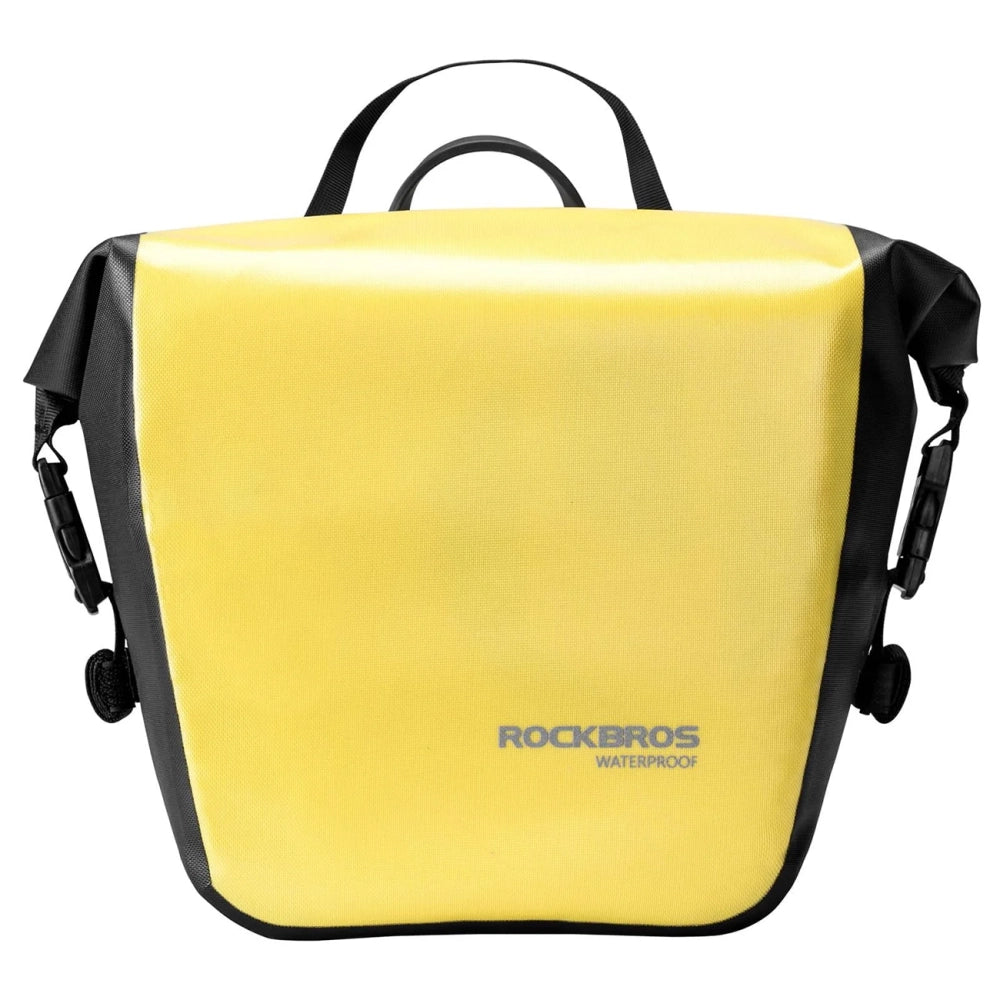 Rockbros AS-003-1Y vandtæt cykeltaske med skulderrem, monteret foran/bagsiden, 10-14l - gul