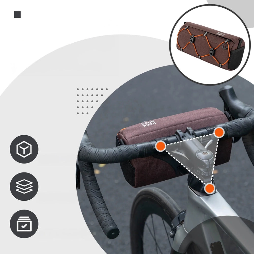 Rockbros 30110054003 Håndtagscykelpose 2.2L - Brunt