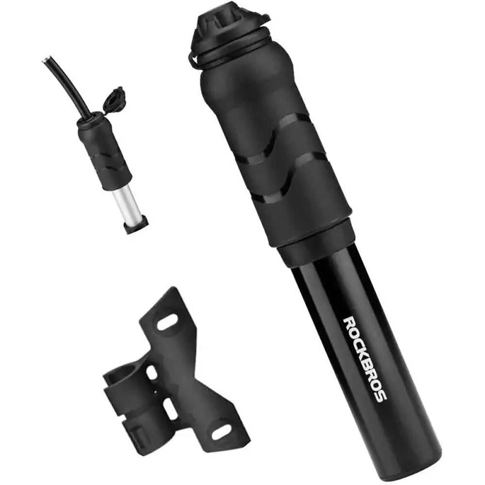 Rockbros 810PCS-HP Mini Håndcykelpumpe med Presta & Schrader Slange - Sort