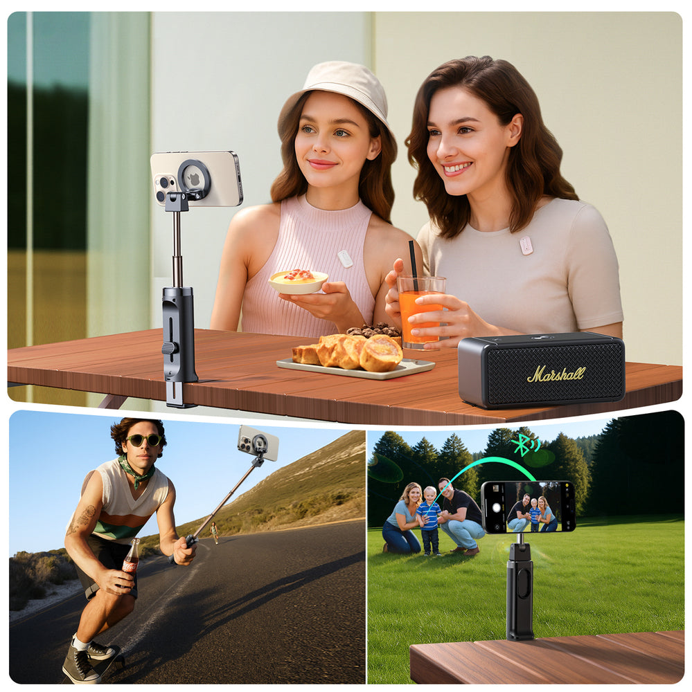 Joyroom JR-ZS509 MagSafe Compatible Selfie Stick with Bluetooth - Black