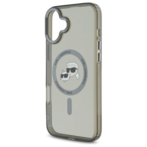 Karl Lagerfeld IML Metal Karl&Choupette Head MagSafe Case til iPhone 16 Plus - sort